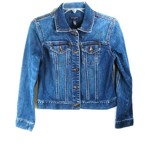 Banana Republic Womens Denim Jacket " Petite Small " Classic Blue Jean Stretch